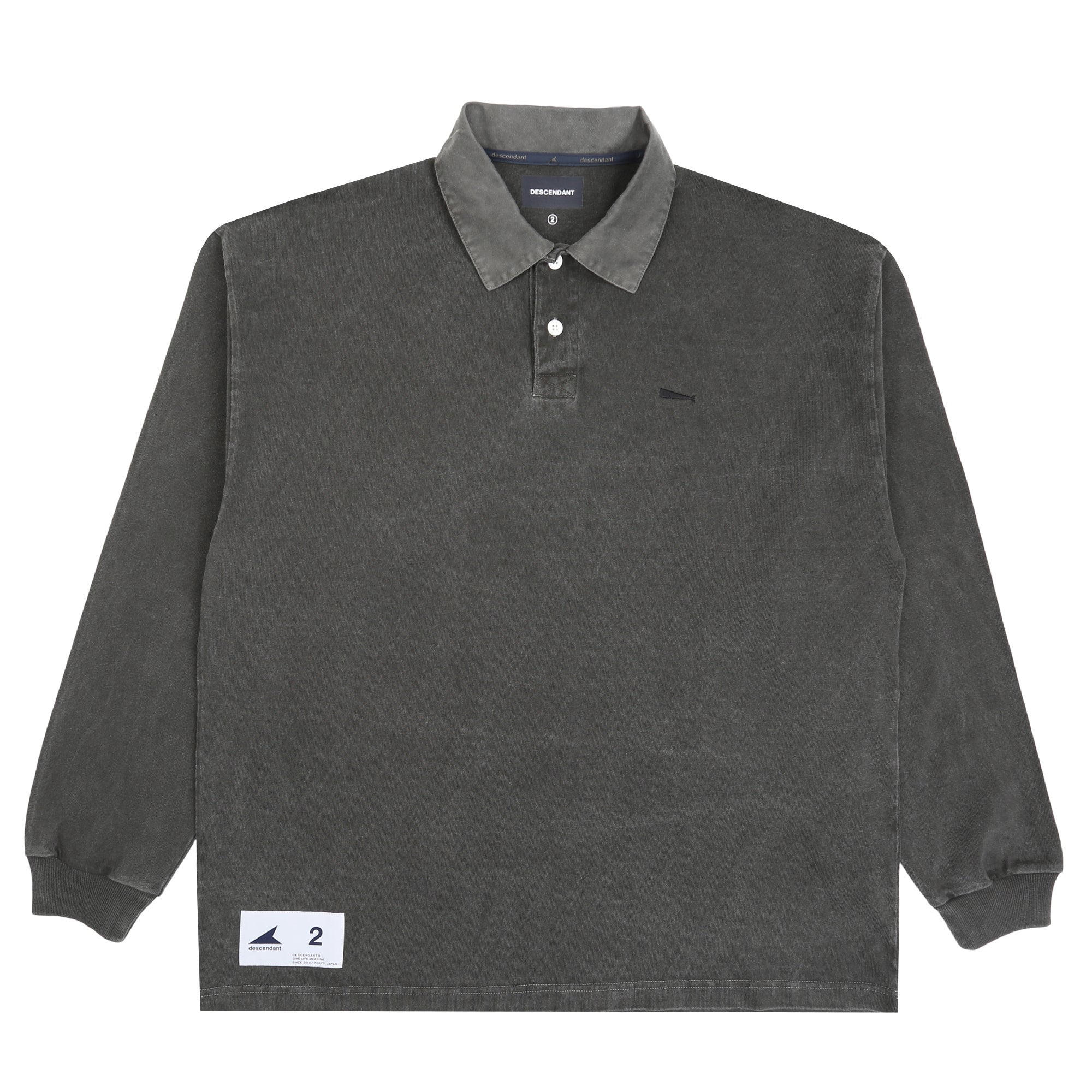 descendant POLO ポロシャツ TET wtaps Puba Polo LS Pigment Dye - Charcoal – Supply Store