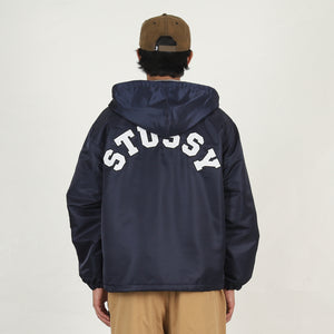Hooded Coaches Jacket- Navy