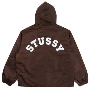 Hooded Coaches Jacket- Brown