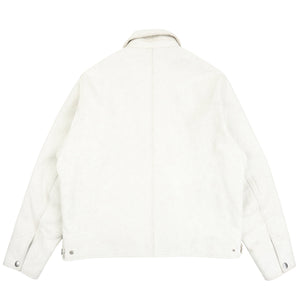 Garage Jacket Cracked Leather- White Crack