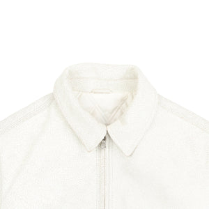 Garage Jacket Cracked Leather- White Crack