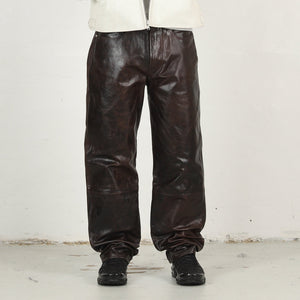 New Classic Jeans Leather- Dark Brown