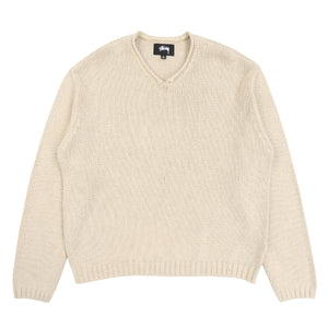 Roll V Neck Sweater- Oatmeal