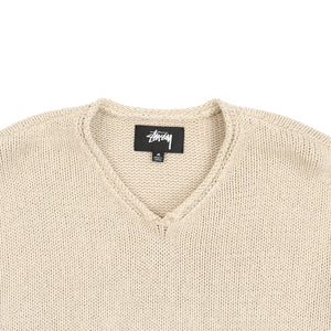 Roll V Neck Sweater- Oatmeal