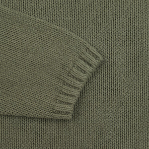 Roll V Neck Sweater- Olive