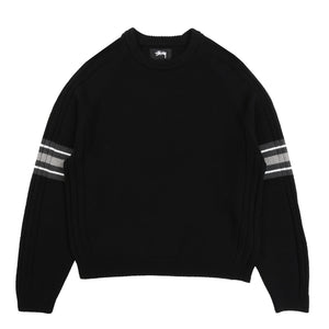 Stripe Raglan Crew- Black