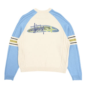 Stripe Raglan Crew- Blue