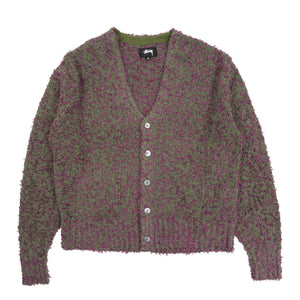 Textured Cardigan- Purple/Green