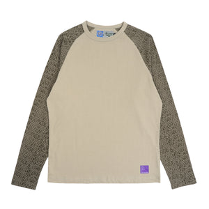 Bubble Print Raglan L/S T-Shirt - Brown