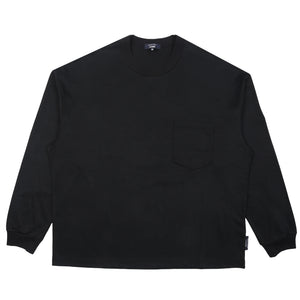 Cotton Jersey Brushed L/S T-Shirt - Black
