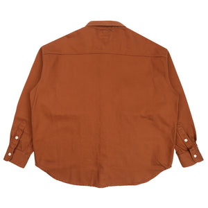 Cotton Twill Big Shirt - Brown