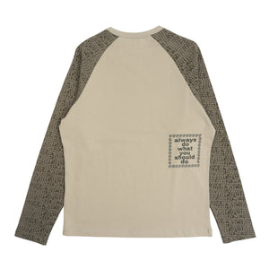 Bubble Print Raglan L/S T-Shirt - Brown