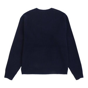 Waffle Cashmere Sweater - Deep Navy