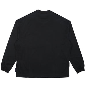 Cotton Jersey Brushed L/S T-Shirt - Black