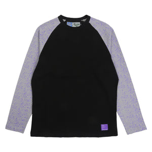 Bubble Print Raglan L/S T-Shirt - Black