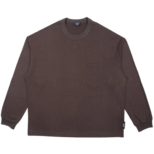 Cotton Jersey Brushed L/S T-Shirt - Mocha