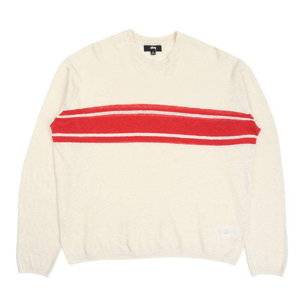 Striped Long Sleeve Sweater -  Bone