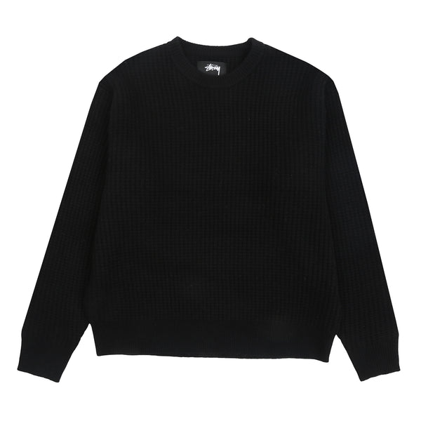 Waffle Cashmere Sweater - Black