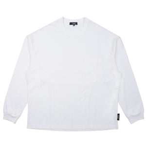 Cotton Jersey Brushed L/S T-Shirt - White