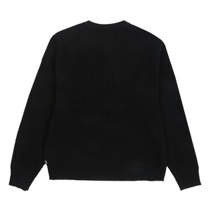 Waffle Cashmere Sweater - Black