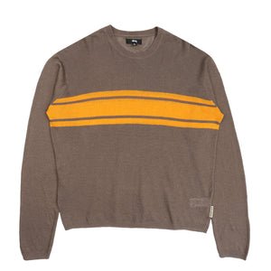 Striped Long Sleeve Sweater -  Brown
