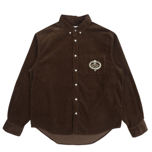 Skull Crest Cord Shirt Brown