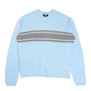 Striped Long Sleeve Sweater -  Blue