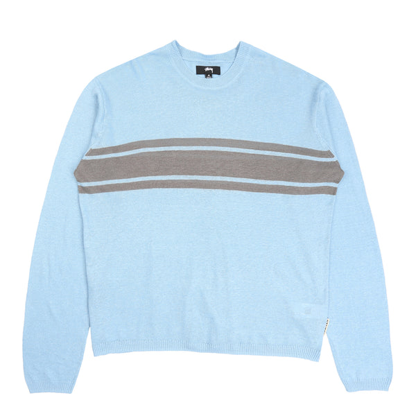 Striped Long Sleeve Sweater -  Blue