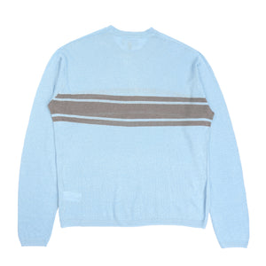 Striped Long Sleeve Sweater -  Blue