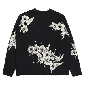 Floral Roll Neck Sweater - Black
