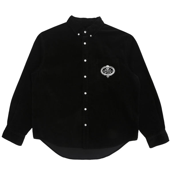 Skull Crest Cord Shirt Black