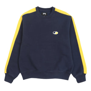Paneled Stripe Crew - Navy