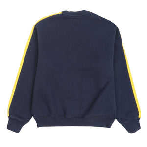 Paneled Stripe Crew - Navy