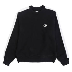 Paneled Stripe Crew - Black