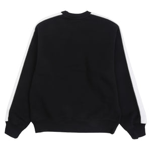 Paneled Stripe Crew - Black