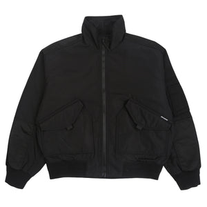 Mock Neck Flight Bomber - Black