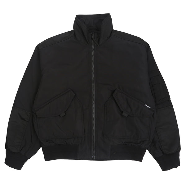 Mock Neck Flight Bomber - Black