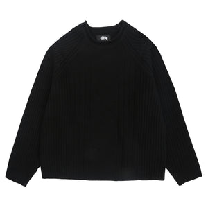 Merino Roll Neck Sweater - Black