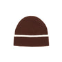 Contrast Stripe Wool Beanie - Brown
