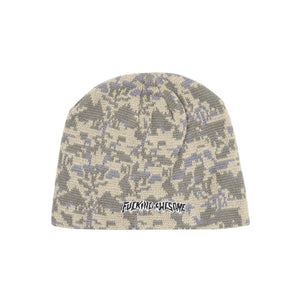 Embroidered Logo Skully Beanie - Camo