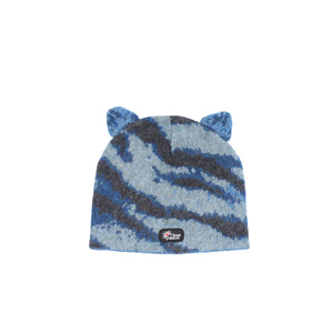 Hairy Tiger Ears Beanie Blue