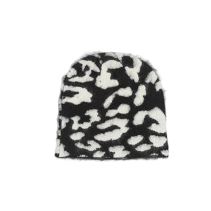 Cashmere Leopard Skullcap - Black