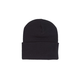 3 Spiral Cuff Beanie  - Black