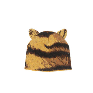 Hairy Tiger Ears Beanie Orange
