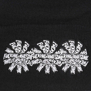 3 Spiral Cuff Beanie  - Black