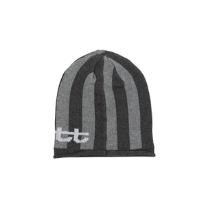 Knit Stripe Beanie - Grey