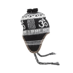Om Peruvian Beanie Black