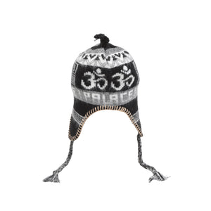 Om Peruvian Beanie Black