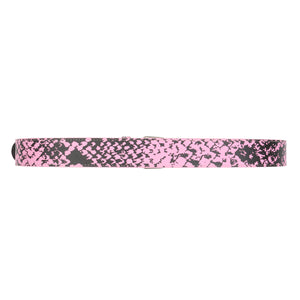 Python Printed Leather Belt - Pink