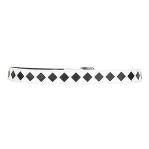Leather Argyle Belt - Bone